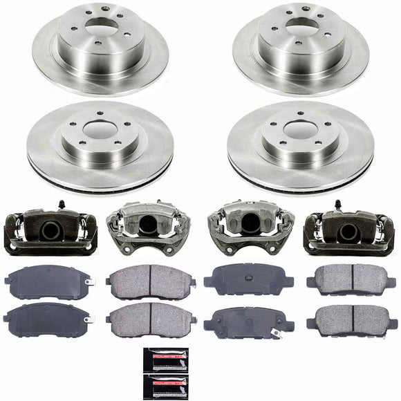 PowerStop OE Stock Replacement Low-Dust Ceramic Brake Pad, Rotor and Caliper Kit