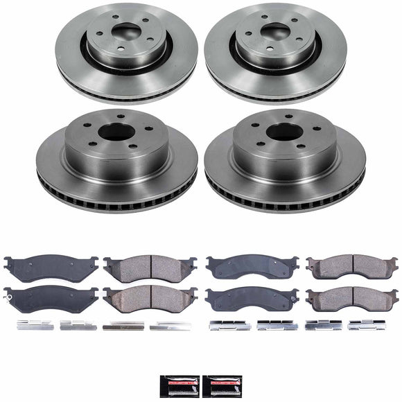 PowerStop OE Stock Replacement Low-Dust Ceramic Brake Pad and Rotor Kit