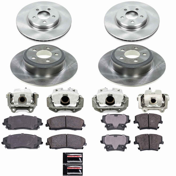 PowerStop OE Stock Replacement Low-Dust Ceramic Brake Pad, Rotor and Caliper Kit