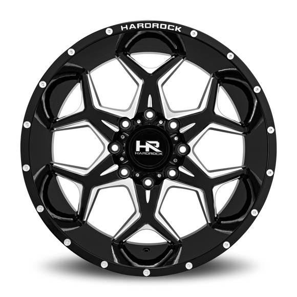 22x12 Hardrock Reckless Xposed Gloss Black Milled 6x135 ET-51 wheel/rim