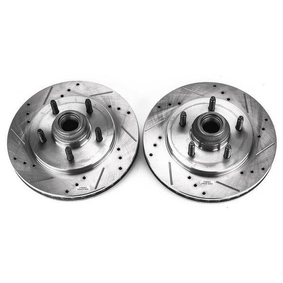 PowerStop Evolution Drilled And Slotted Rotors Pair Front For Ford Expedition