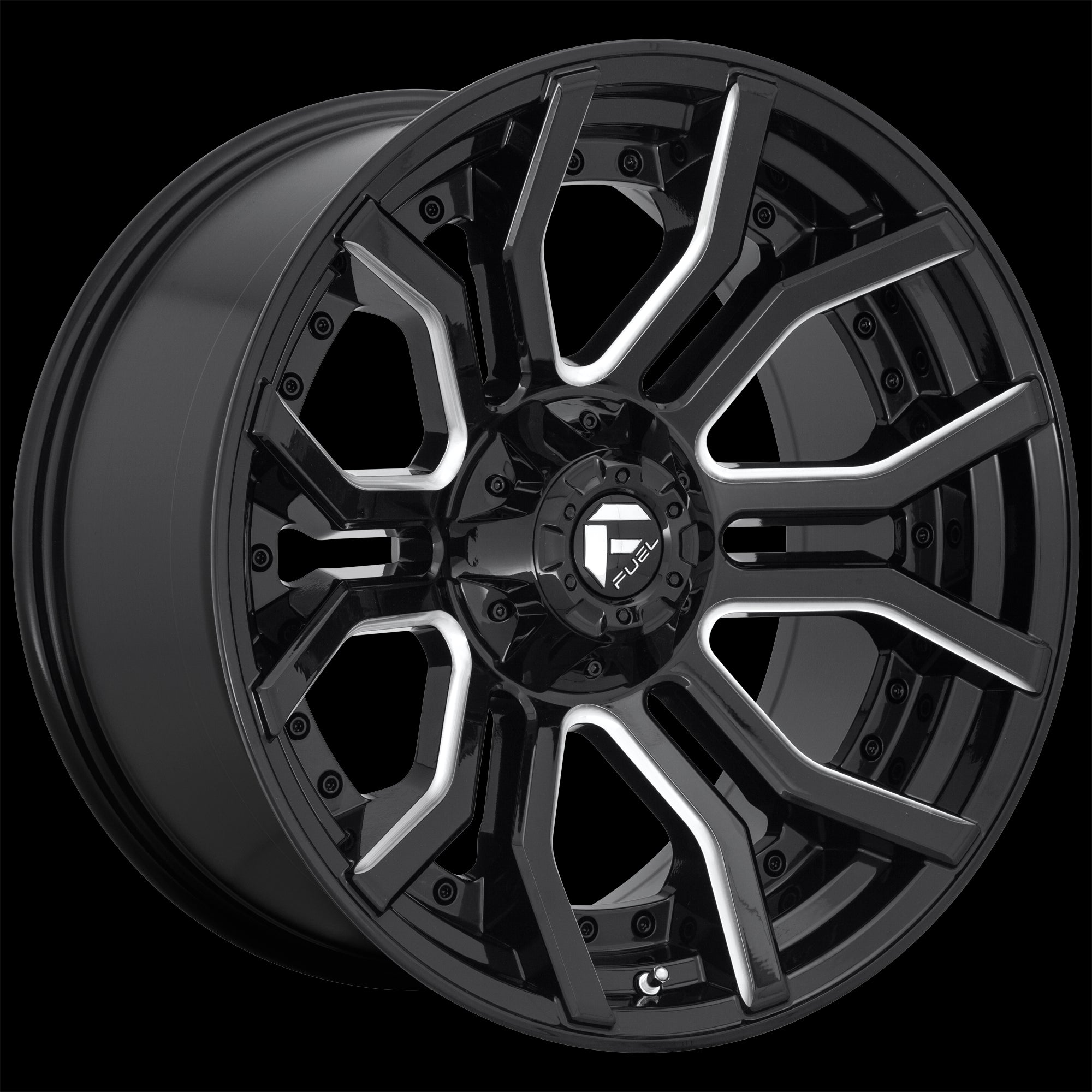 24X12 Fuel D711 RAGE Gloss Black Milled 8X170 ET-44 wheel/rim - 0