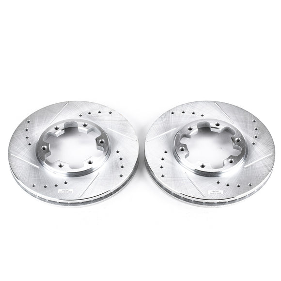 PowerStop Evolution Drilled Slotted Rotors Pair Front For Nissan Pathfinder