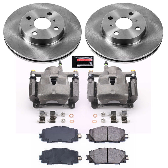 PowerStop OE Stock Replacement Low-Dust Ceramic Brake Pad, Rotor and Caliper Kit