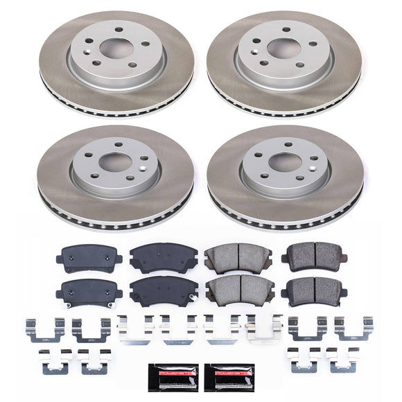 PowerStop Semi-Coated Rotor and Low-Dust Ceramic Brake Pad Kit