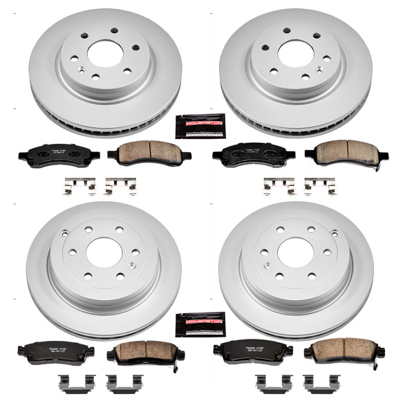 PowerStop Genuine Geomet Coated Rotor and Low-Dust Ceramic Brake Pad Kit