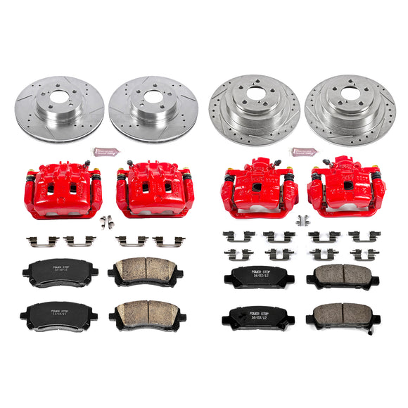 PowerStop Z23 Daily Driver Carbon-Fiber Ceramic Pads Drilled & Slotted Rotor & C