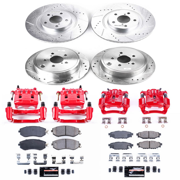 PowerStop Z23 Daily Driver Carbon-Fiber Ceramic Pads Drilled & Slotted Rotor & C