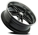 24x9 Resto Maverick Glossy Black Diamond Cut Lip 5x127 ET1 CB78.10 Wheel