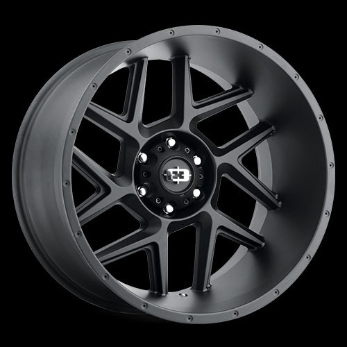 22x12 Vision 360 Sliver Satin Black 6x139.7 6x5.5 ET-57 Wheel Rim