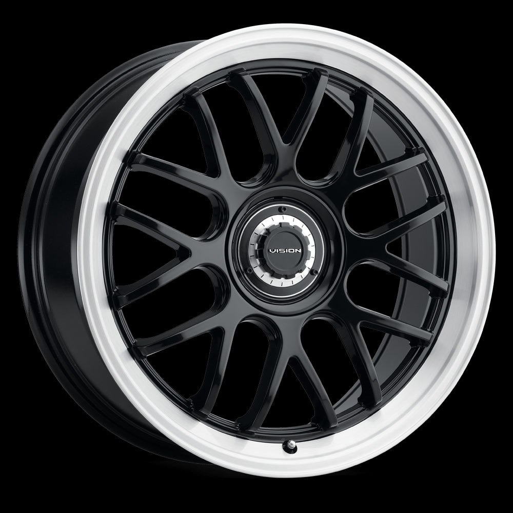 20x8.5 Vision 478 Alpine Black Brush 5x108 5x114.3 5x4.25 5x4.5 ET35 Wheel