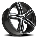 18x8 Vision Nitrous Gloss Black Machined Face 5x112 ET40 CB73.1 Wheel Rim