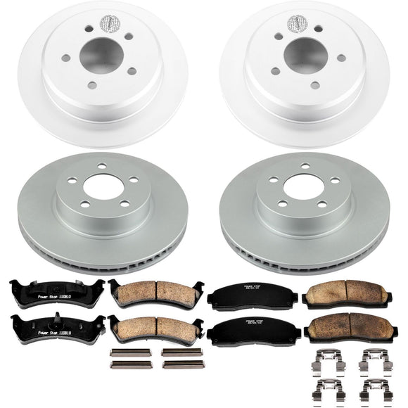 PowerStop Genuine Geomet Coated Rotor and Low-Dust Ceramic Brake Pad Kit