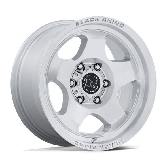 17X8.5 Black Rhino BR031 Sol Gloss Silver Machined Face 5X127 ET0 Wheel Rim