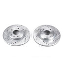 PowerStop Evolution Drilled Slotted Rotors Pair Front For LRover Freelander