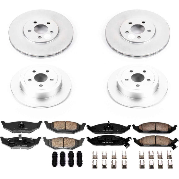 PowerStop Genuine Geomet Coated Rotor and Low-Dust Ceramic Brake Pad Kit