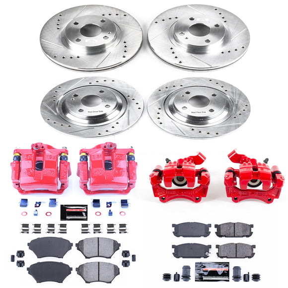 PowerStop Z23 Daily Driver Carbon-Fiber Ceramic Pads Drilled & Slotted Rotor & C