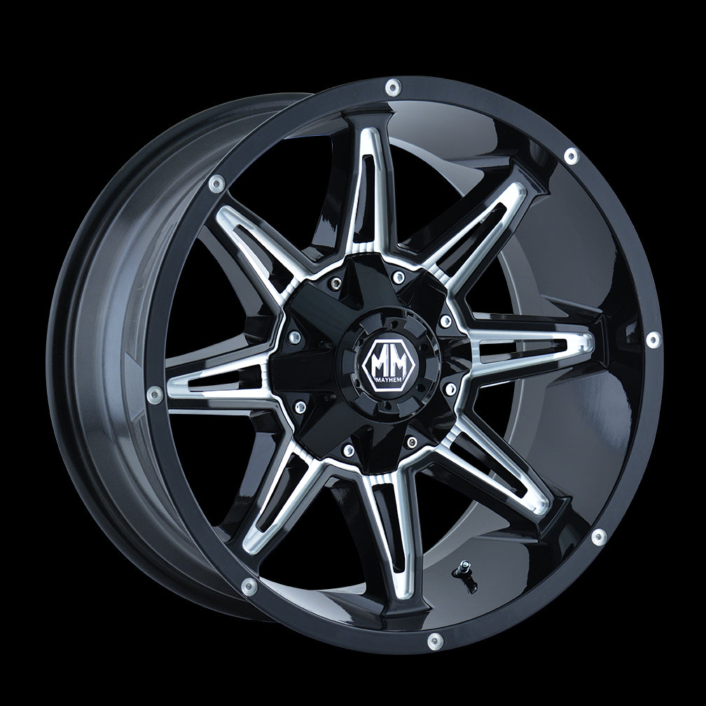 18x9 Mayhem Rampage Black-Milled Wheel/Rim 5x114.3 8090-8956M