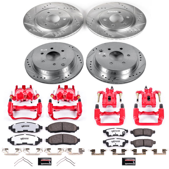 PowerStop Z36 Truck and SUV Ceramic Brake Pad, Drilled & Slotted Rotor, and Cali