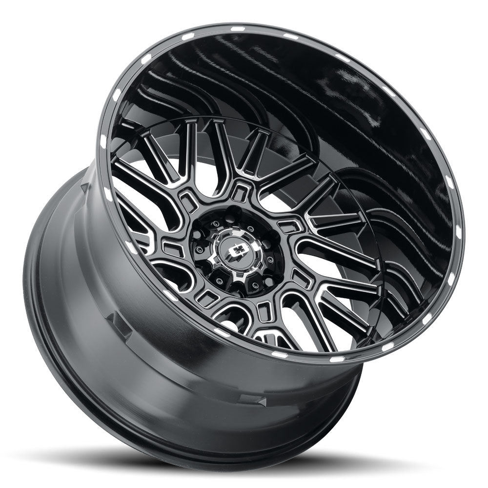 20x9 Vision 404 Brawl Black Milled Spoke 6x139.7 6x5.5 ET12 Wheel Rim - 0