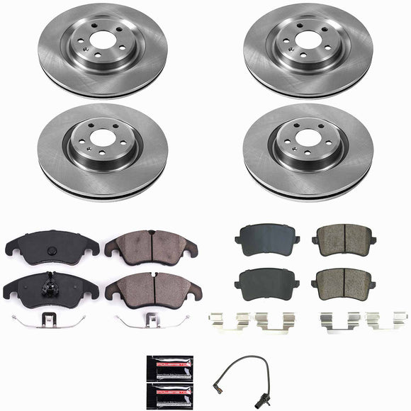PowerStop OE Stock Replacement Low-Dust Ceramic Brake Pad and Rotor Kit