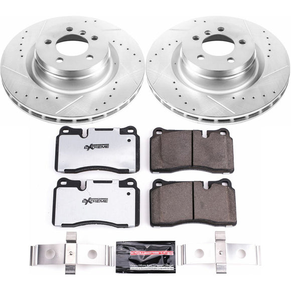 PowerStop Z36 Carbon-Fiber Ceramic Brake Pad with Drilled and Slotted Rotor Kit