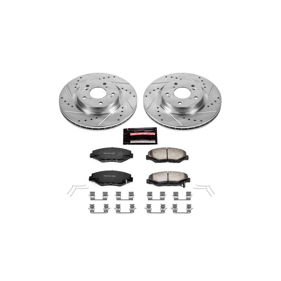 PowerStop Z36 Carbon-Fiber Ceramic Brake Pad with Drilled and Slotted Rotor Kit