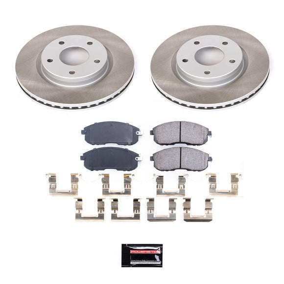 PowerStop Semi-Coated Rotor and Low-Dust Ceramic Brake Pad Kit