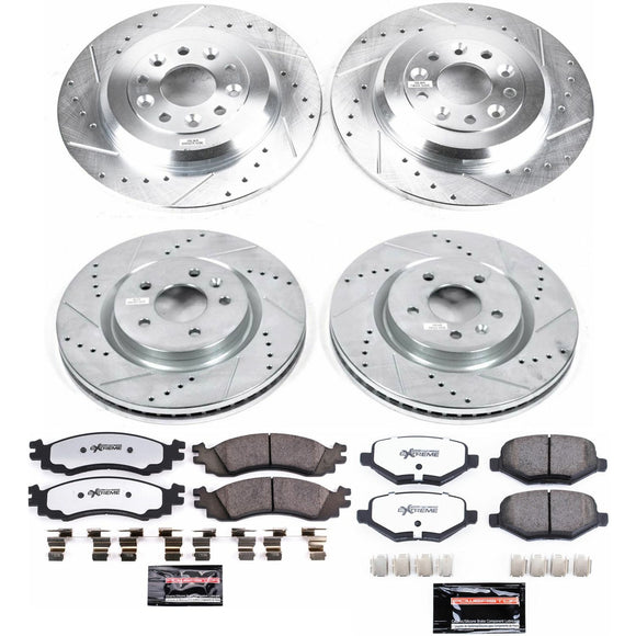PowerStop Z36 Carbon-Fiber Ceramic Brake Pad with Drilled and Slotted Rotor Kit