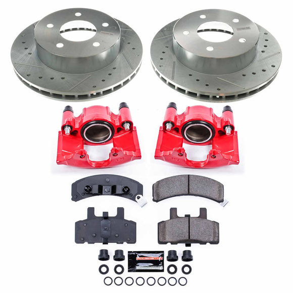 PowerStop Z23 Daily Driver Carbon-Fiber Ceramic Pads Drilled & Slotted Rotor & C