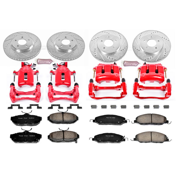 PowerStop Z23 Daily Driver Carbon-Fiber Ceramic Pads Drilled & Slotted Rotor & C