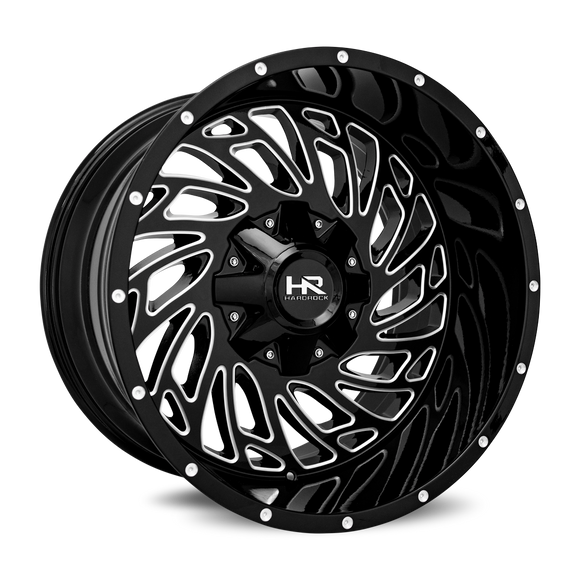 20x12 Hardrock Attack Gloss Black Milled 6x135/139.7 ET-51 wheel/rim