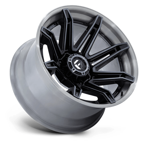 24x12 Fuel Off-Road FC401 BRAWL Gloss Black With Brushed Gray Tint Face & Lip 6x