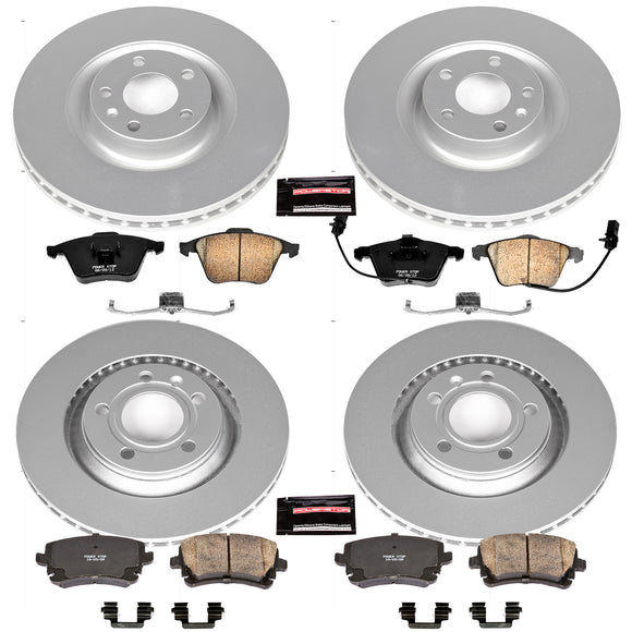 PowerStop Genuine Geomet Coated Rotor and Carbon-Fiber Ceramic Brake Pad Kit