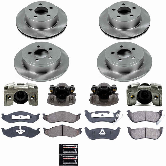 PowerStop OE Stock Replacement Low-Dust Ceramic Brake Pad, Rotor and Caliper Kit