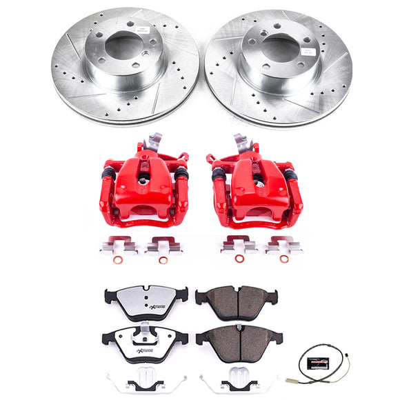 PowerStop Z26 Street Performance Ceramic Brake Pad, Drilled Slotted Rotor, and C