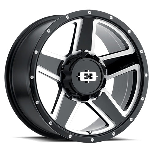 16x6 Vision 390 Empire Black Milled Spoke 8x165.1 8x6.5 ET0 Wheel Rim