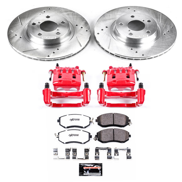 PowerStop Z23 Daily Driver Carbon-Fiber Ceramic Pads Drilled & Slotted Rotor & C
