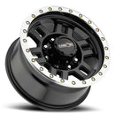 18x9 Vision 398 Manx Gloss Black Machined Lip 6x139.7 6x5.5 ET0 Wheel Rim