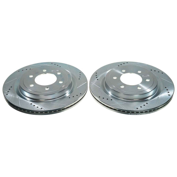 PowerStop Evolution Drilled Slotted Rotors Pair Rear For Ford F-150