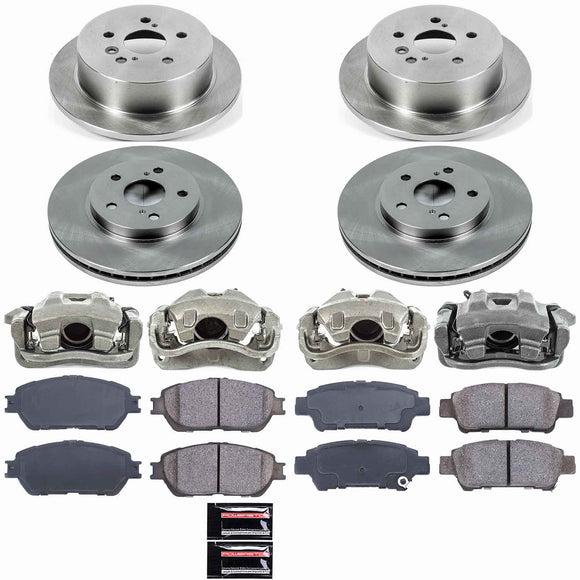PowerStop OE Stock Replacement Low-Dust Ceramic Brake Pad, Rotor and Caliper Kit