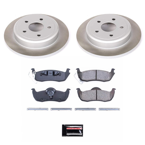 PowerStop Semi-Coated Rotor and Low-Dust Ceramic Brake Pad Kit