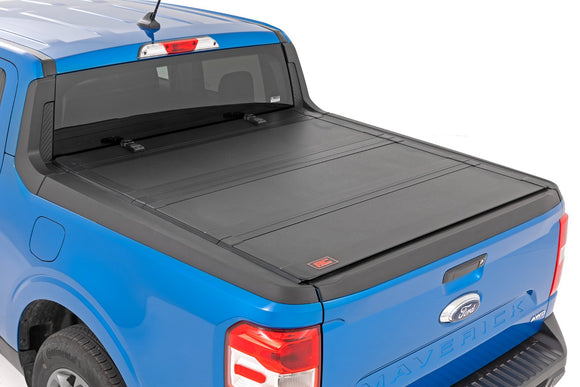 Rough Country Hard Tri-Fold Flip Up Bed Cover 4'6" Bed For Ford Maverick 22-23