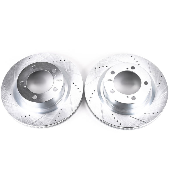 PowerStop Evolution Drilled Slotted Rotors Pair Front For Toyota Tundra