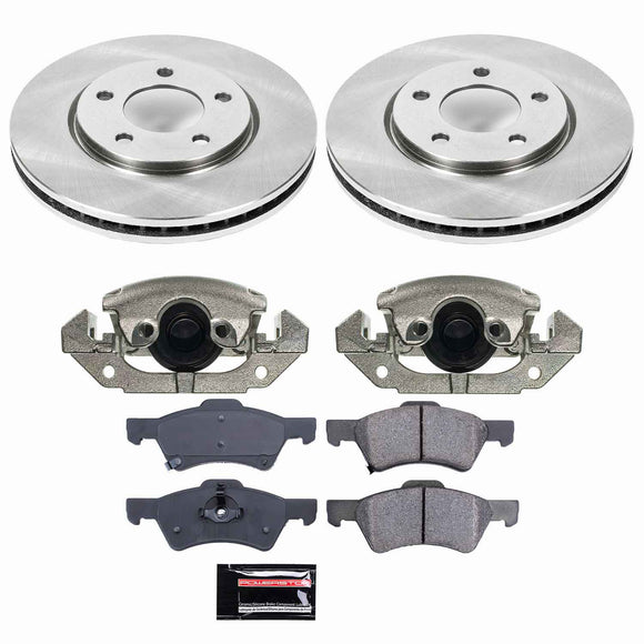PowerStop OE Stock Replacement Low-Dust Ceramic Brake Pad, Rotor and Caliper Kit
