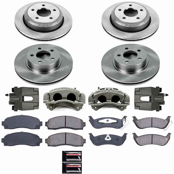 PowerStop OE Stock Replacement Low-Dust Ceramic Brake Pad, Rotor and Caliper Kit