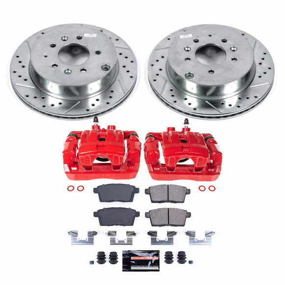 PowerStop Z23 Daily Driver Carbon-Fiber Ceramic Pads Drilled & Slotted Rotor & C