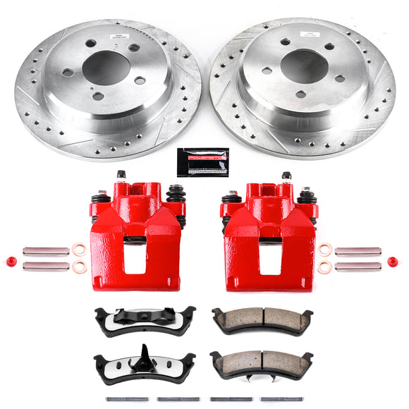 PowerStop Z36 Truck and SUV Ceramic Brake Pad, Drilled & Slotted Rotor, and Cali