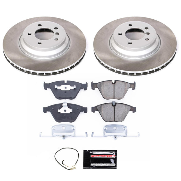 PowerStop Semi-Coated Rotor and Low-Dust Ceramic Brake Pad Kit