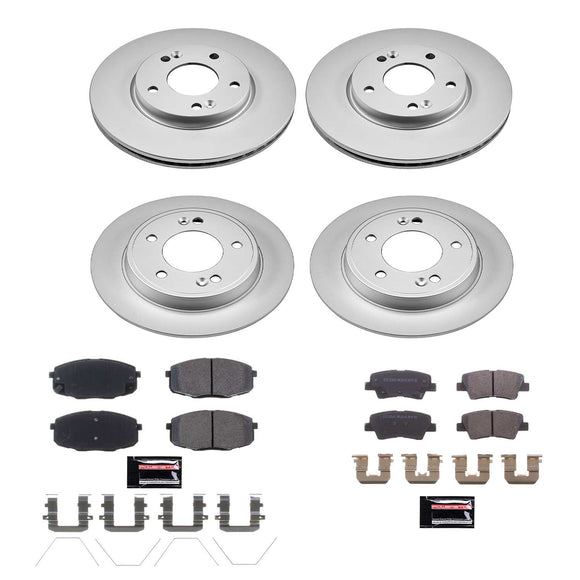 PowerStop Genuine Geomet Coated Rotor and Low-Dust Ceramic Brake Pad Kit